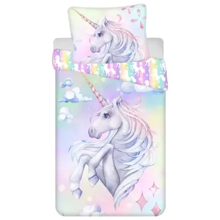 Unicorn Pastel Rainbow Bettbezug Produktfoto