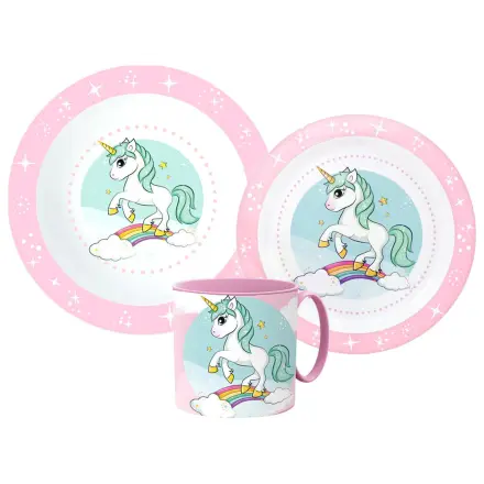Unicorn Range Essgeschirr-Set, Micro Plastic Set mit Becher Produktfoto