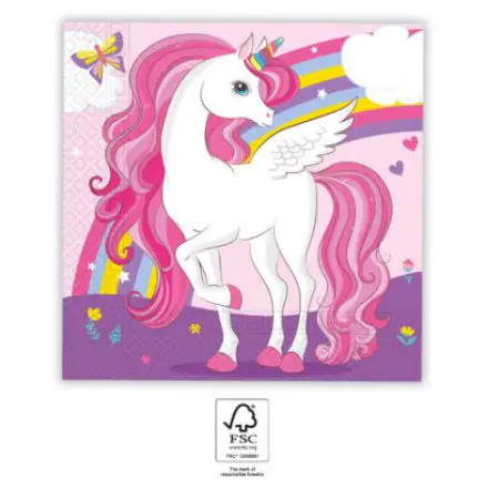 Unicorn Servietten 20er-Packung 33x33 cm FSC Produktfoto