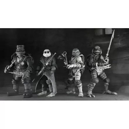 Universal Monsters x Teenage Mutant Ninja Turtles Actionfiguren 4er-Pack Turtles Black & White 18 cm termékfotója