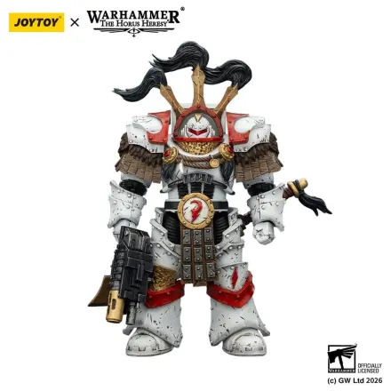 Warhammer 40,000 Actionfigur White Scars Legion Praetor in Cataphractii Terminator Armour mit Cyber Hawk Chogorian Schwert und Combi-Melta 14 cm Produktfoto