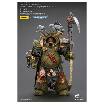 Warhammer 40k Action Figur 1/18 Death Guard Deathshroud Terminator 1 mit Manreaper und Plaguespurter Gauntlet 14 cm Produktfoto