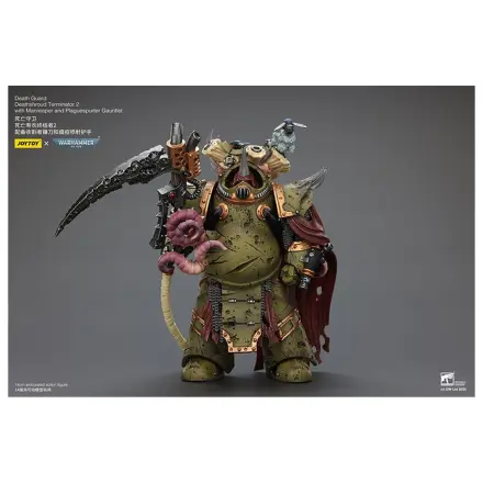 Warhammer 40k Action Figur 1/18 Death Guard Deathshroud Terminator 2 mit Manreaper und Plaguespurter Gauntlet 14 cm Produktfoto