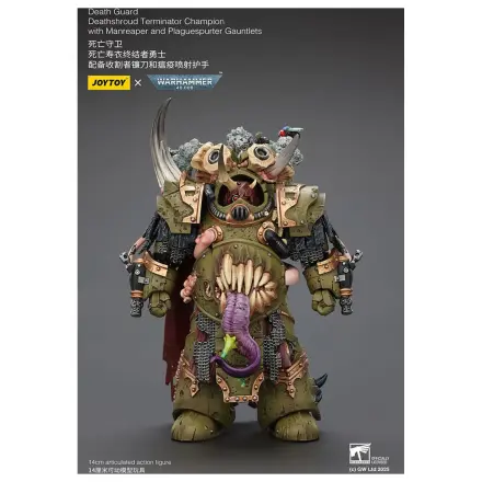 Warhammer 40k Action-Figur 1/18 Death Guard Deathshroud Terminator Champion mit Manreaper und Plaguespurter Gauntlets 14 cm Produktfoto