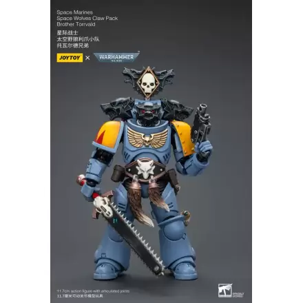 Warhammer 40k Actionfigur 1/18 Space Marines Space Wolves Claw Pack Brother Torrvald 12 cm termékfotója