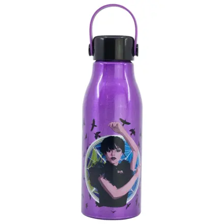 Wednesday Nevermore Flexi Aluminium Wasserflasche mit Schraubverschluss und Hänger 760 Milliliter Produktfoto