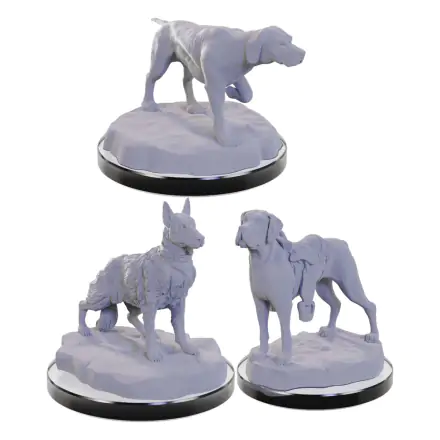 WizKids Deep Cuts Miniatures Miniaturen unbemalt 3er-Pack Dog Companions Produktfoto