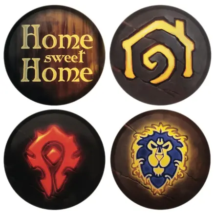 World of Warcraft Untersetzer 4er-Pack bedrucktes Metall Produktfoto